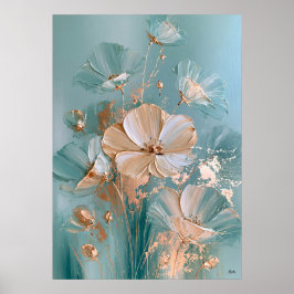野の花の琳派風金彩フラワーアート ポスター