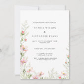 野の花の結婚式招待状は柔らかくロマンティックだった。 招待状 (正面)