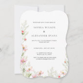 野の花の結婚式招待状は柔らかくロマンティックだった。 招待状 (正面)