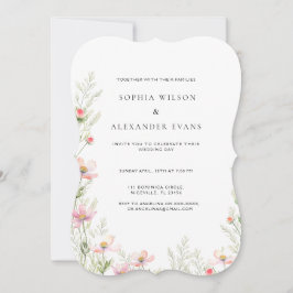 野の花の結婚式招待状は柔らかくロマンティックだった。 招待状