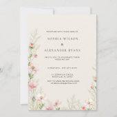 野の花の結婚式招待状は柔らかくロマンティックだった。 招待状 (正面)