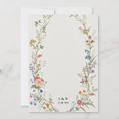 野の花の結婚式招待状テンプレート 招待状 (裏面)