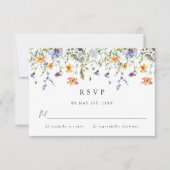 野の花の結婚式RSVPカード 出欠カード (正面)
