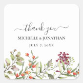 野の花の結婚牧草地 スクエアシール (正面)