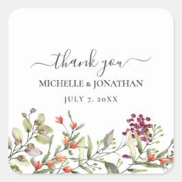 野の花の結婚牧草地 スクエアシール