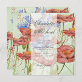 野の花の結婚牧草地 招待状 (正面/裏面)