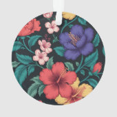 野の花の繰り返しパターン オーナメント (裏面)