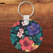 野の花の繰り返し模様 キーホルダー (裏面)