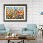 野の花の色とりどりの一枚の絵 ポスター