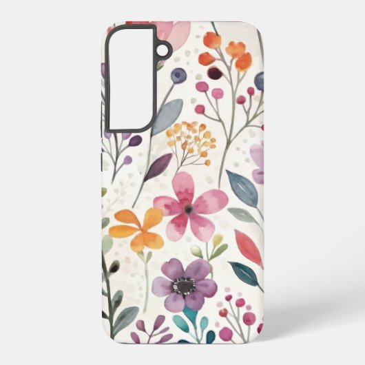 野の花の花柄の幻想的なパターン SAMSUNG GALAXYケース (裏面)