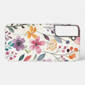 野の花の花柄の幻想的なパターン SAMSUNG GALAXYケース (裏面横)