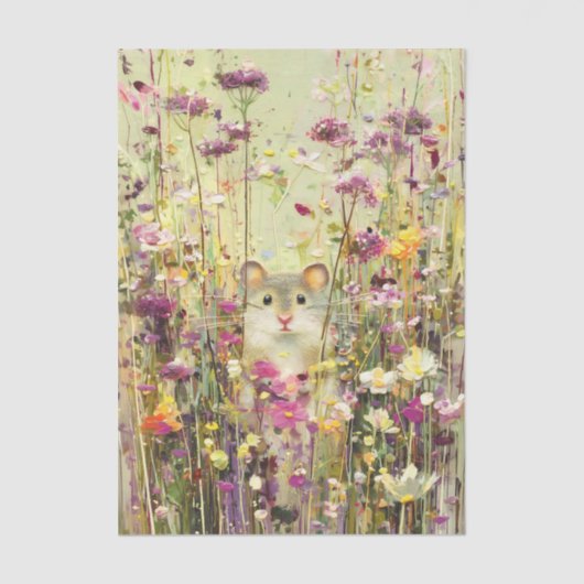 野の花の草原のハタネズミ EE6L デコパージュ 薄葉紙 (正面)