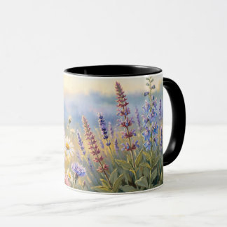 野の花の草原の油絵 花柄 コーヒーマグ マグカップ