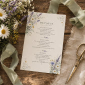 野の花の草原の結婚式詳細カード 出欠カード