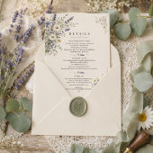 野の花の草原の結婚式詳細カード 出欠カード