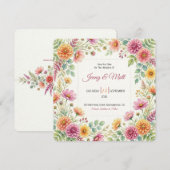野の花の草原の結婚式Save the Dateカード セーブザデート (正面/裏面)