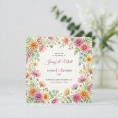 野の花の草原の結婚式Save the Dateカード セーブザデート (スタンド正面)