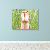 野の花の裸足 キャンバスプリント (インサイチュ (ウッドフロア))