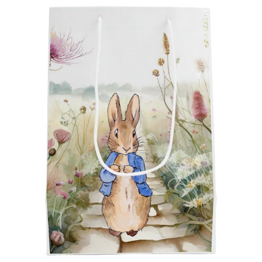 野の花の野うさぎのピーター ミディアムペーパーバッグ (裏面)