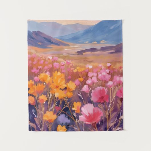野の花の風景 | 花の風景画 タペストリー (正面)