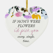 野の花もしの母は花のパーソナライズされた詩 セラミックオーナメント (正面)