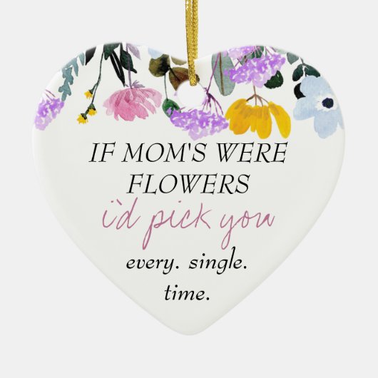 野の花もしの母は花のパーソナライズされた詩 セラミックオーナメント (正面)