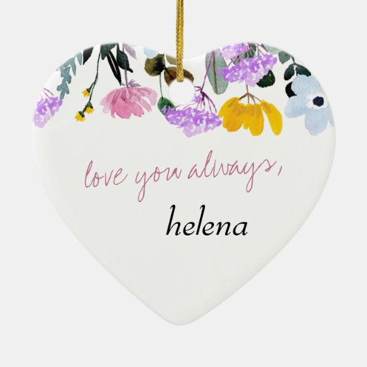 野の花もしの母は花のパーソナライズされた詩 セラミックオーナメント (裏面)