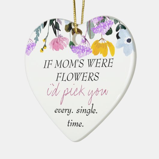 野の花もしの母は花のパーソナライズされた詩 セラミックオーナメント (左)