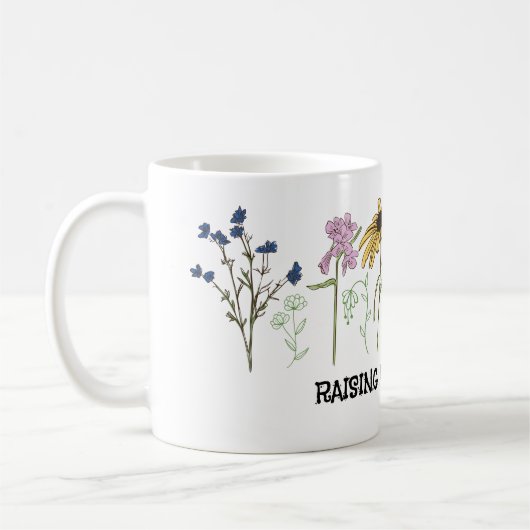 野の花を育てるママ コーヒーマグカップ (左)