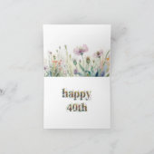 野の花スプレーで40歳の誕生日おめでとう カード (内部)