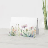 野の花スプレーのハッピーバースデー カード (裏面)