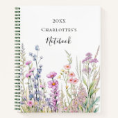 野の花ピンク紫の青 ノートブック (正面)