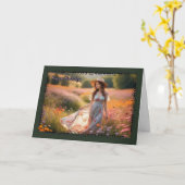 野の花女性の誕生日カード カード (黄色い花)