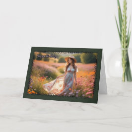 野の花女性の誕生日カード カード