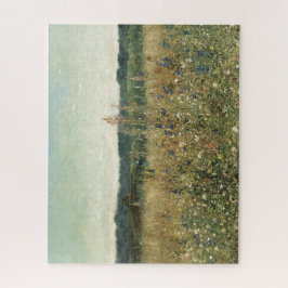 野の花油のキャンバス。ヴィンテージ野 ジグソーパズル