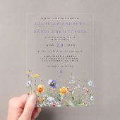野の花畑の結婚式 アクリル招待状 (インサイチュ (ポータブル))