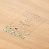 野の花畑の結婚式 アクリル招待状 (レイダウン)
