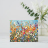 野の花畑 ポストカード (スタンド正面)