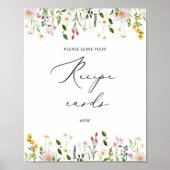 野の花　ここにあなたのレシピカードを置いてください ポスター (正面)