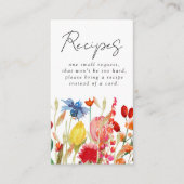 野の花 ブライダルシャワー レシピリクエスト エンクロージャーカード (正面)