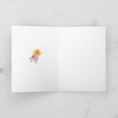野の花、内側は無地 カード (内部)