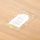 野の花 女の子 洗礼 アクリル招待状 (レイダウン)