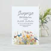 野の花　蝶　鳥　サプライズ　８０歳 招待状 (スタンド正面)