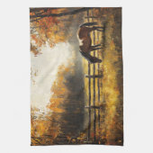 野の馬ゴールデンアワー絵を描ズ キッチンタオル (縦)