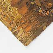 野の馬ゴールデンアワー絵を描ズ フリースブランケット (角)