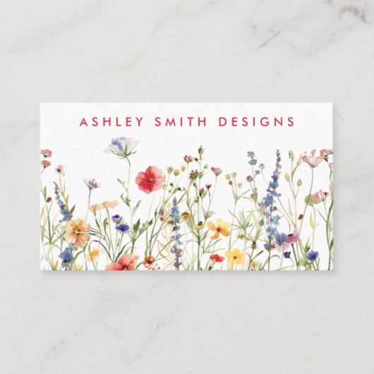 野はっきりした花 名刺 (正面)