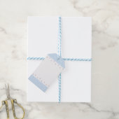 野ばら＆チェック（ブルー）  ギフトタグ (より糸付き)