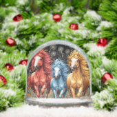 野を駆け抜ける鮮やかな色の馬 (クリスマス)