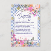 野イタリアン花の青い結婚タイル詳細 エンクロージャーカード (正面)