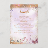 野エレガント花お洒落ピンク エンクロージャーカード (正面)